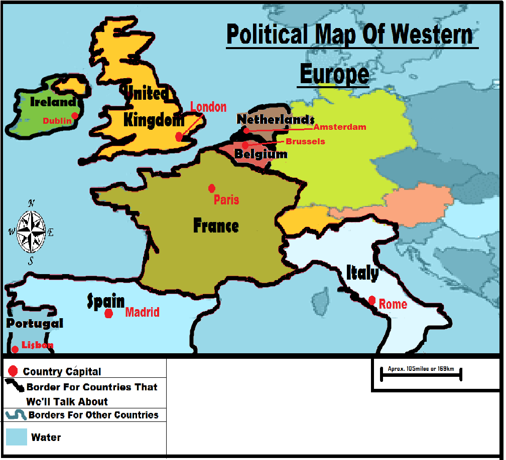 Western Europe Map Countries Labeled