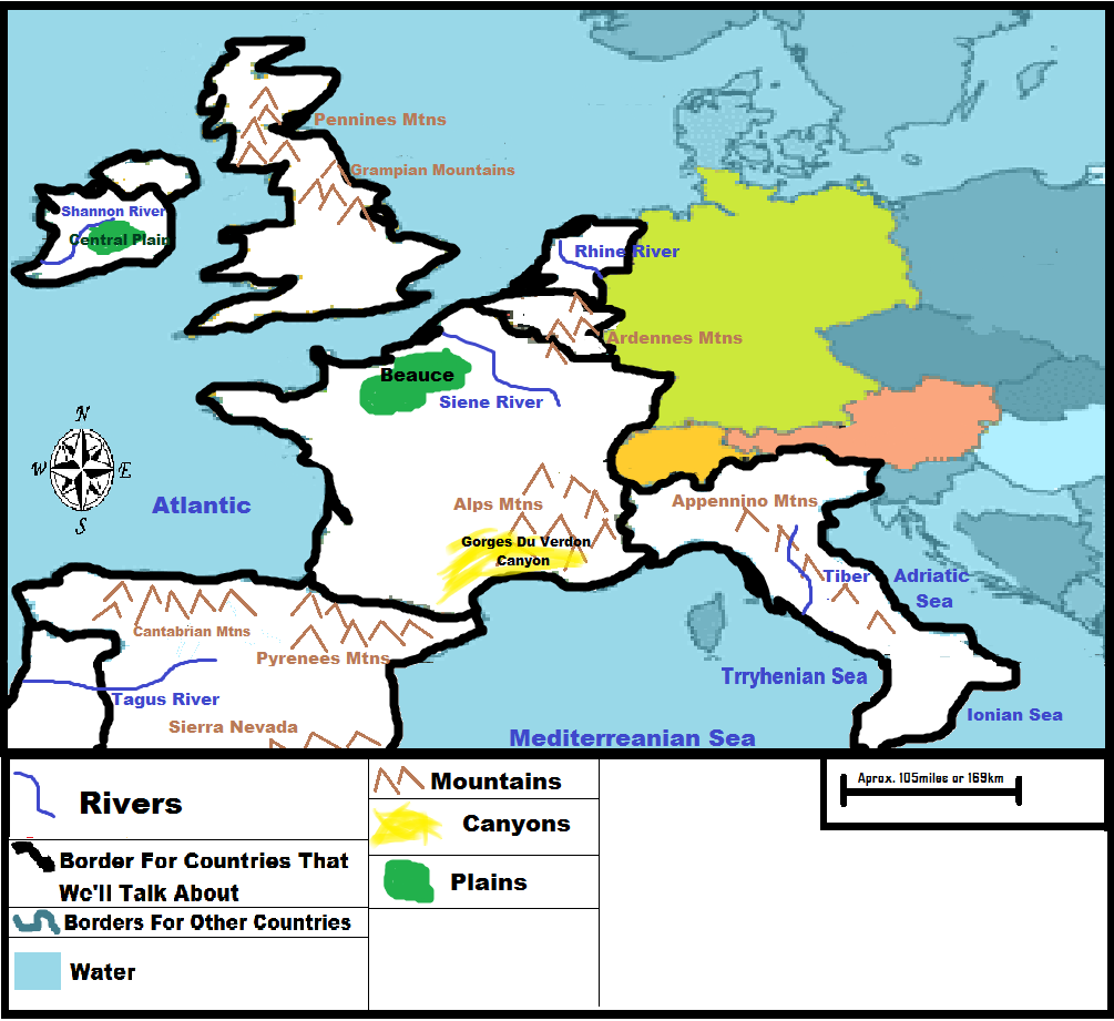Western Europe Physical Features Map - United States Map
